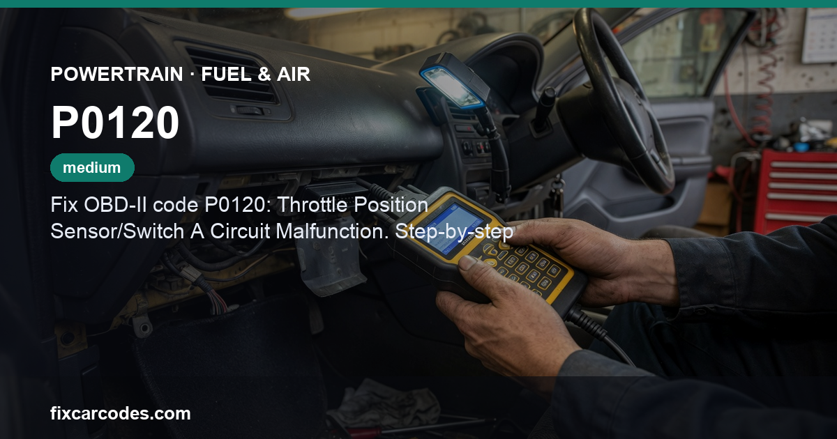 P0120 — Powertrain Fuel & Air diagnostic guide