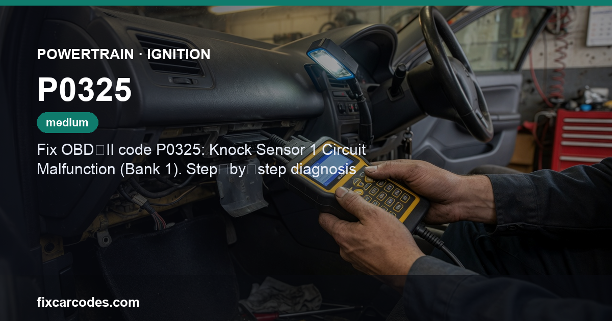 P0325 — Powertrain Ignition diagnostic guide