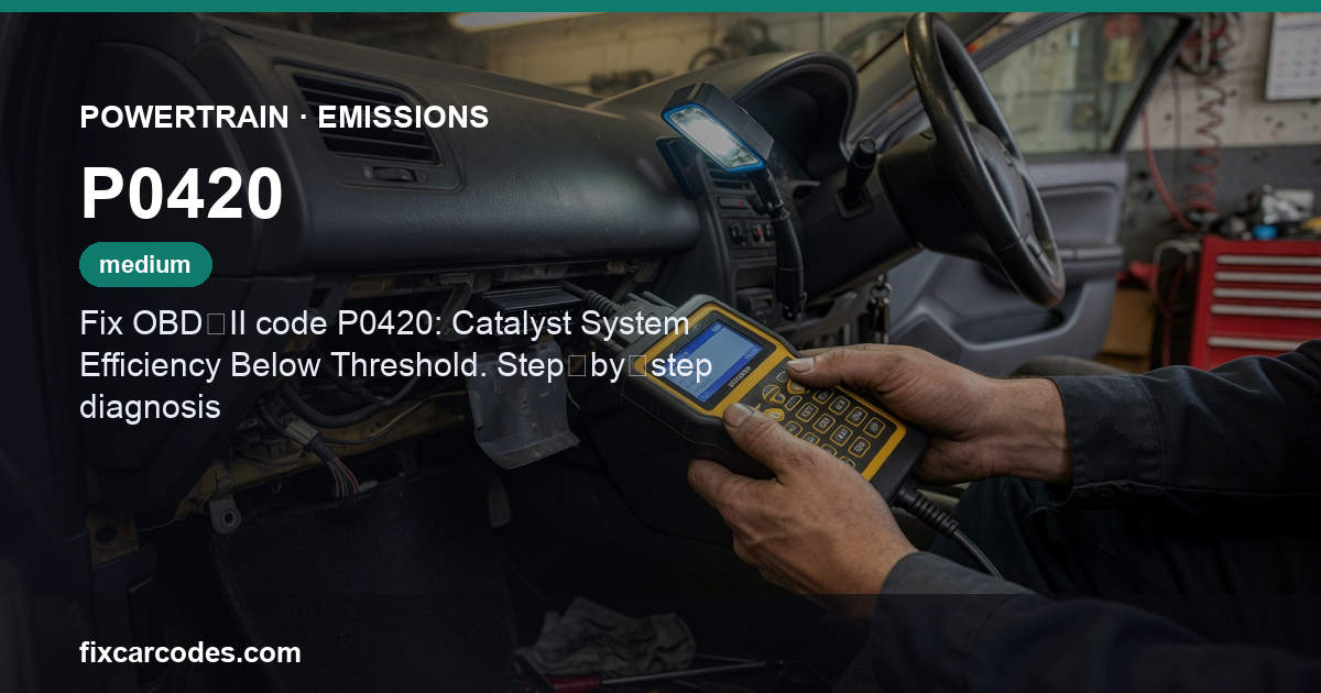 P0420 — Powertrain Emissions diagnostic guide