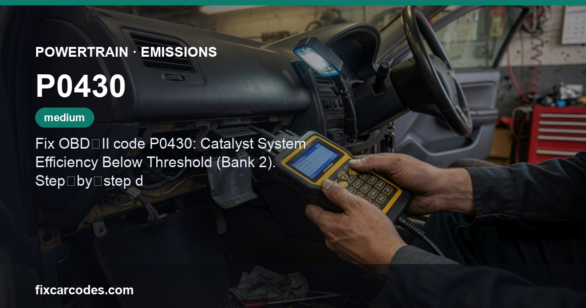 P0430 — Powertrain Emissions diagnostic guide