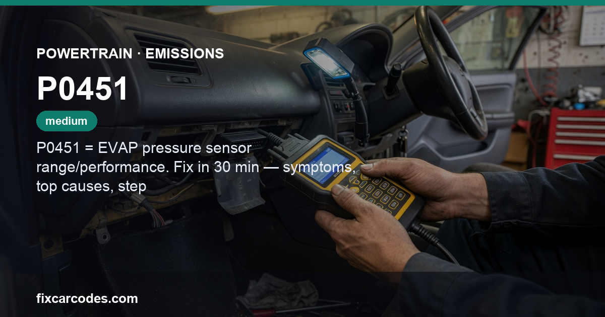 P0451 — Powertrain Emissions diagnostic guide