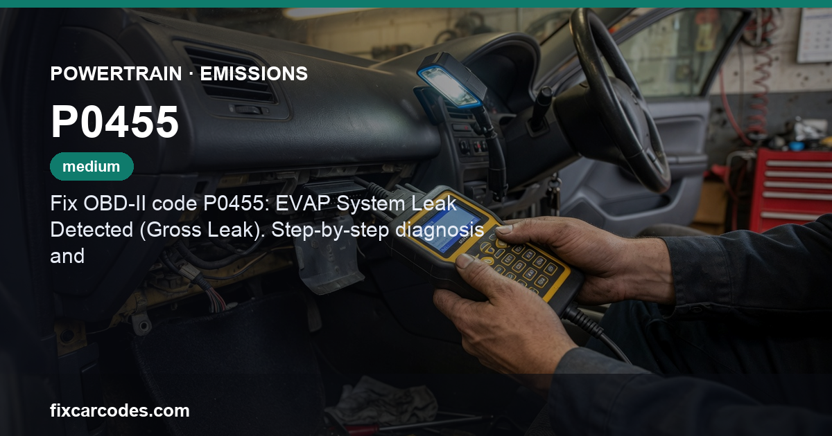 P0455 — Powertrain Emissions diagnostic guide