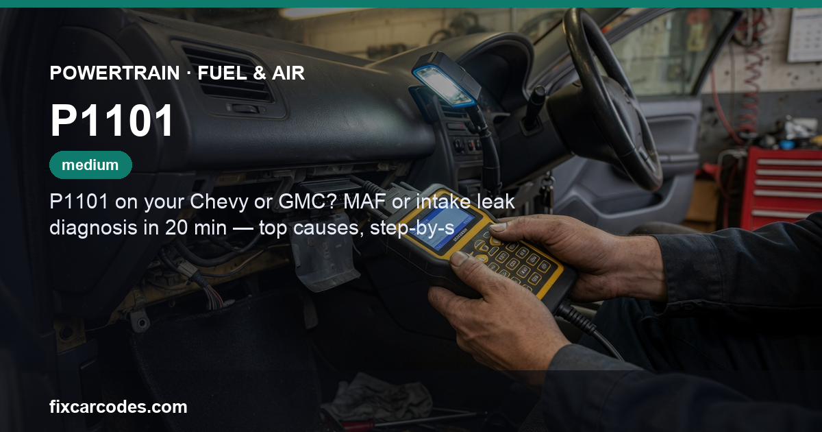 P1101 — Powertrain Fuel & Air diagnostic guide