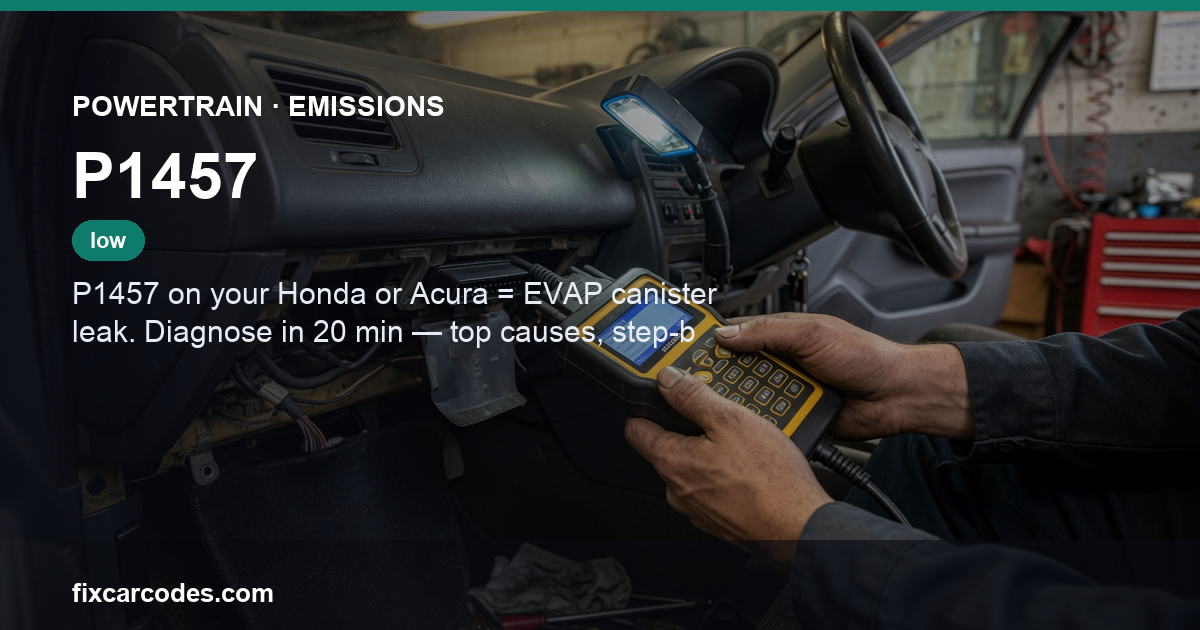 P1457 — Powertrain Emissions diagnostic guide