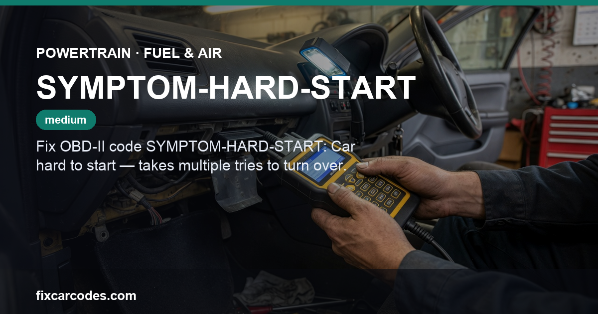 SYMPTOM-HARD-START — Powertrain Fuel & Air diagnostic guide